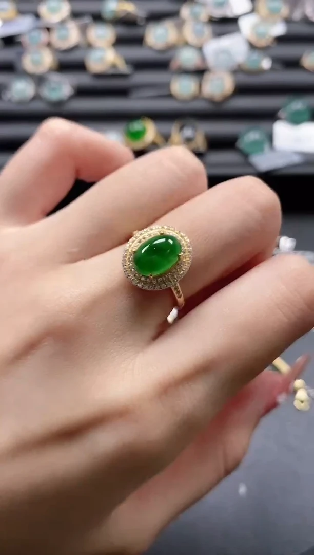 【闪购商品】翡翠戒指银S925镶嵌51511