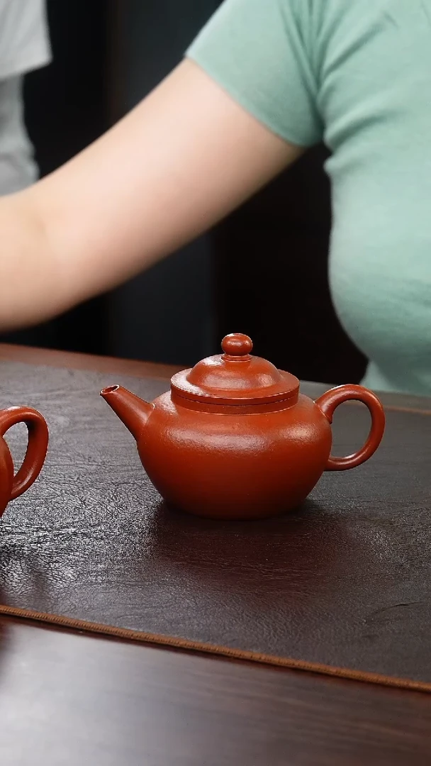 茶壶紫砂侯静大红袍笠帽150cc