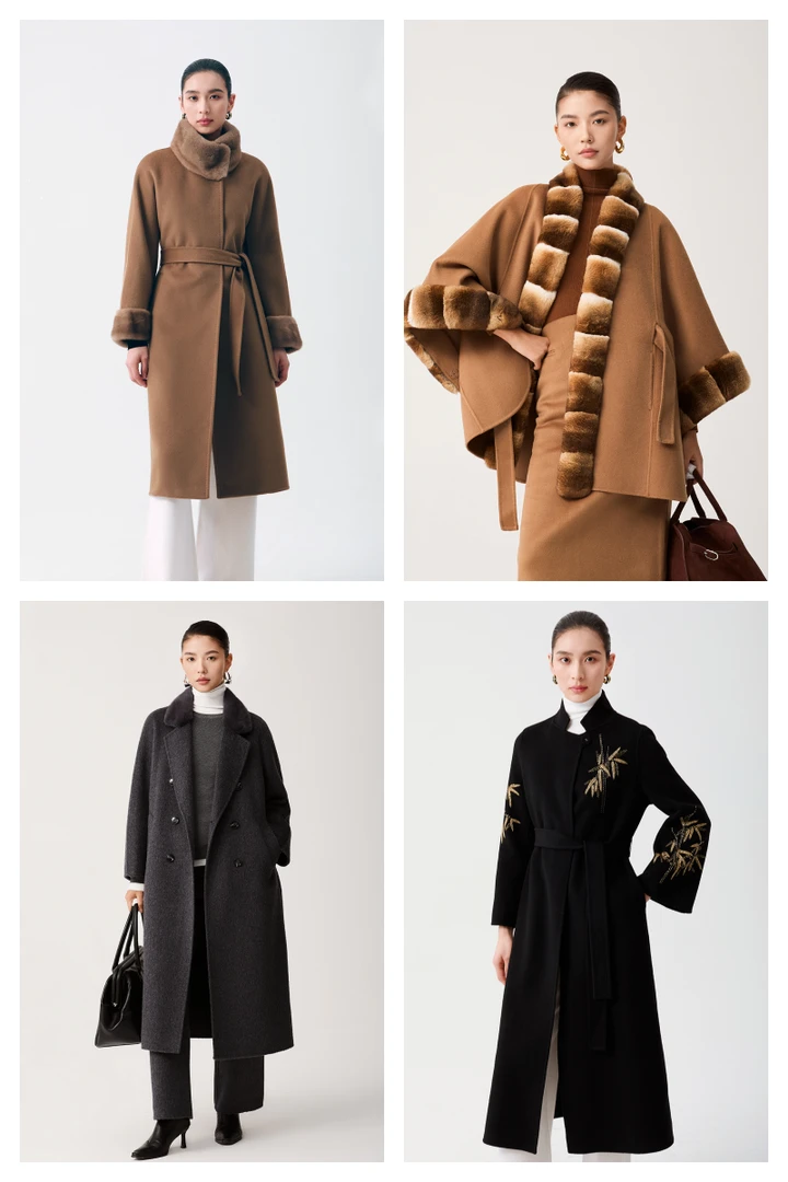 海思源-1【集合编号F01-F100】冬季高级感双面大衣毛呢外套