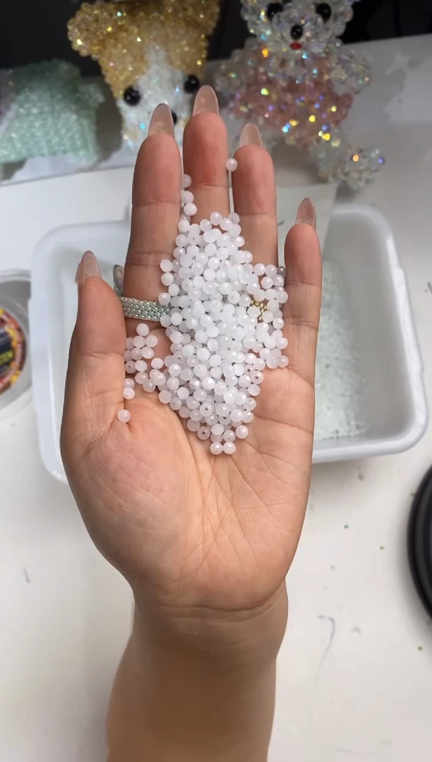 玻璃1532卡4水晶扁本色500颗白玉