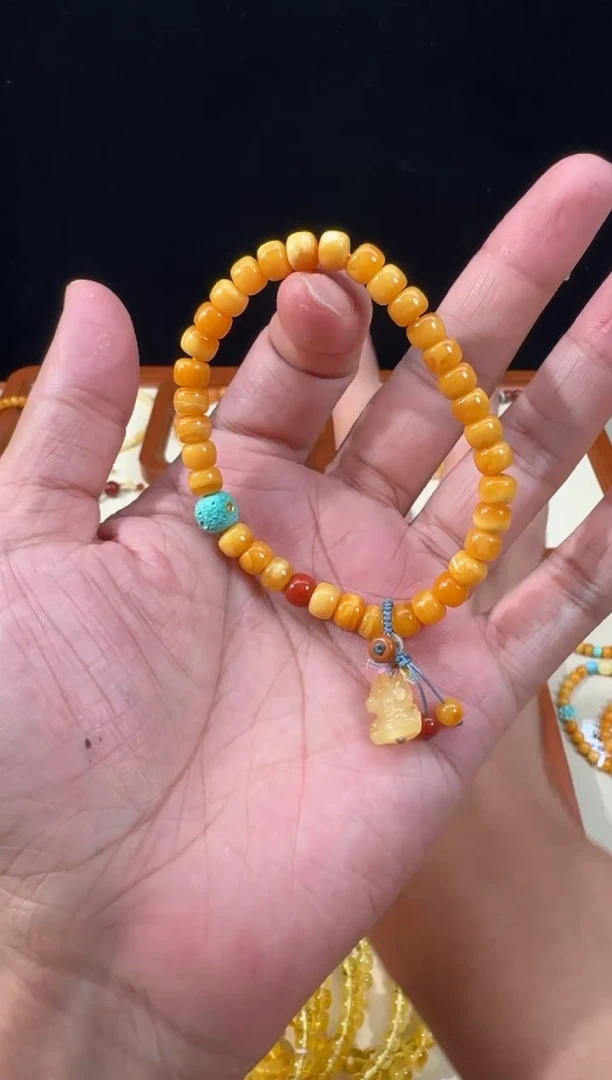 未镶嵌蜜蜡手链老花蜡