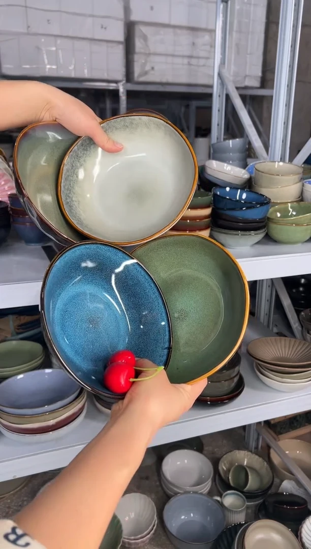 陶瓷外贸尾货瑕疵满20包邮X4 菜碗组合