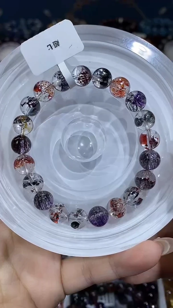 水晶手串未镶嵌彩毒液9+