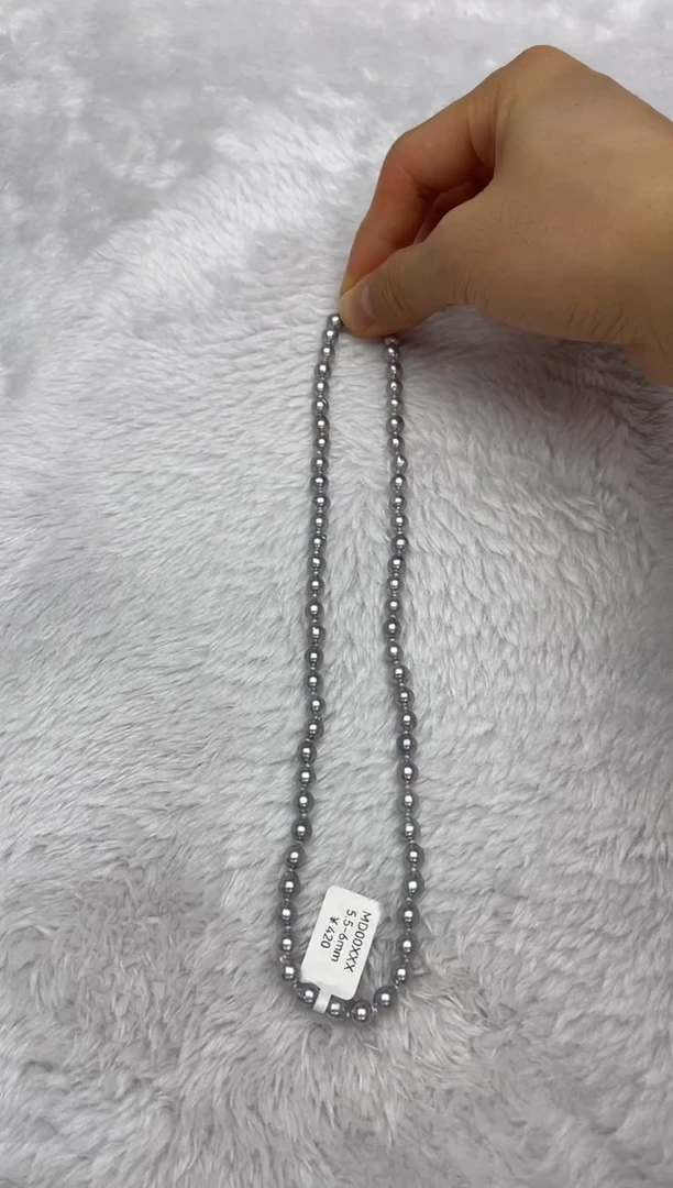 项链银S925镶嵌海水珍珠AK真多麻5.5-6mm
