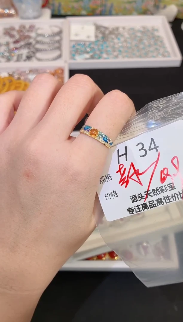 银S925镶嵌戒指水晶多样性发一H34