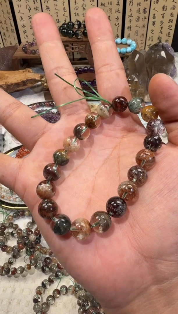 未镶嵌手串水晶SJ-54四季幽灵 天然水晶 默认微瑕