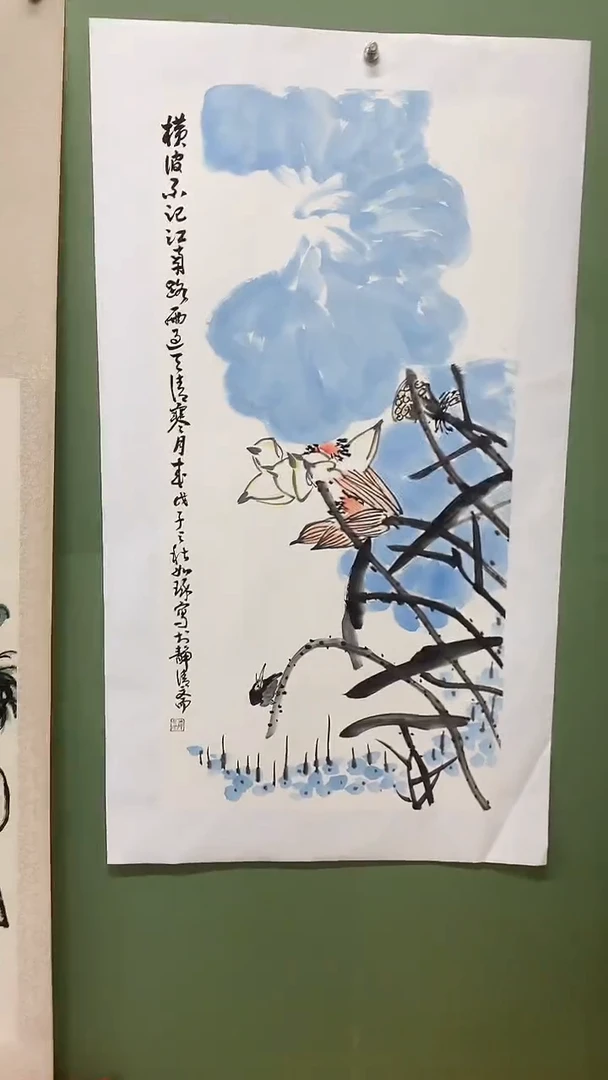 竖款精品三尺荷花