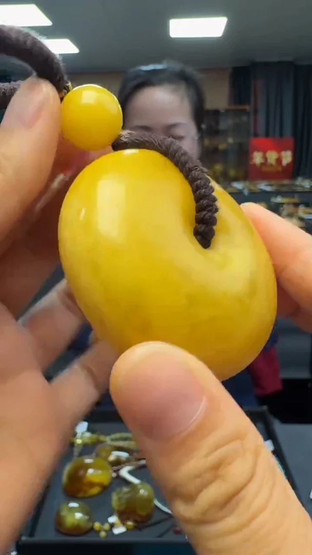 琥珀颈饰未镶嵌天然保真蜜蜡平安扣套装（送绳子）