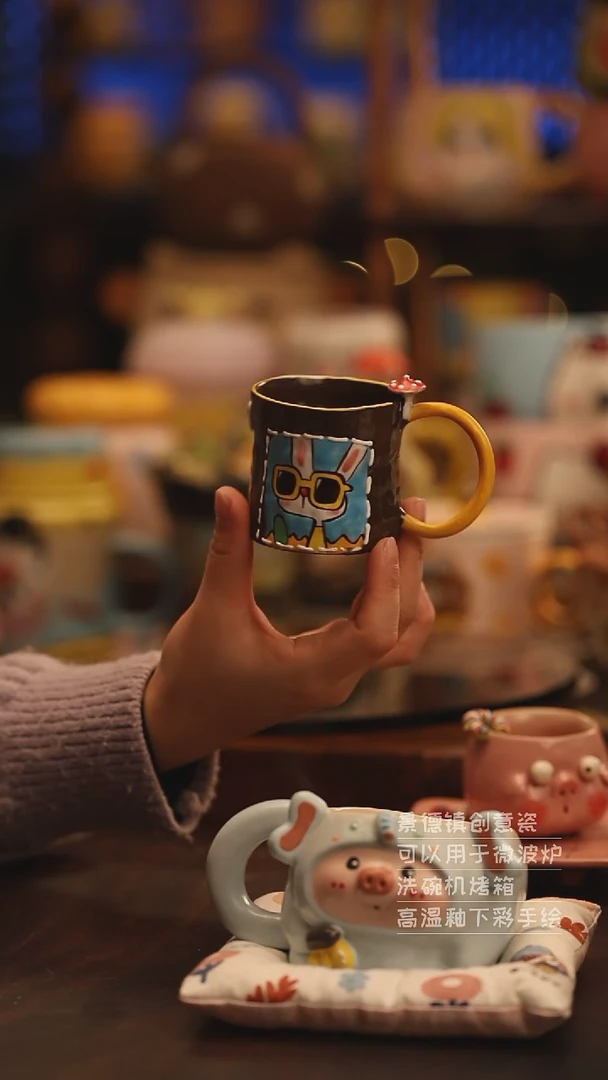 陶瓷景德镇可爱陶瓷釉下彩绘设计师款