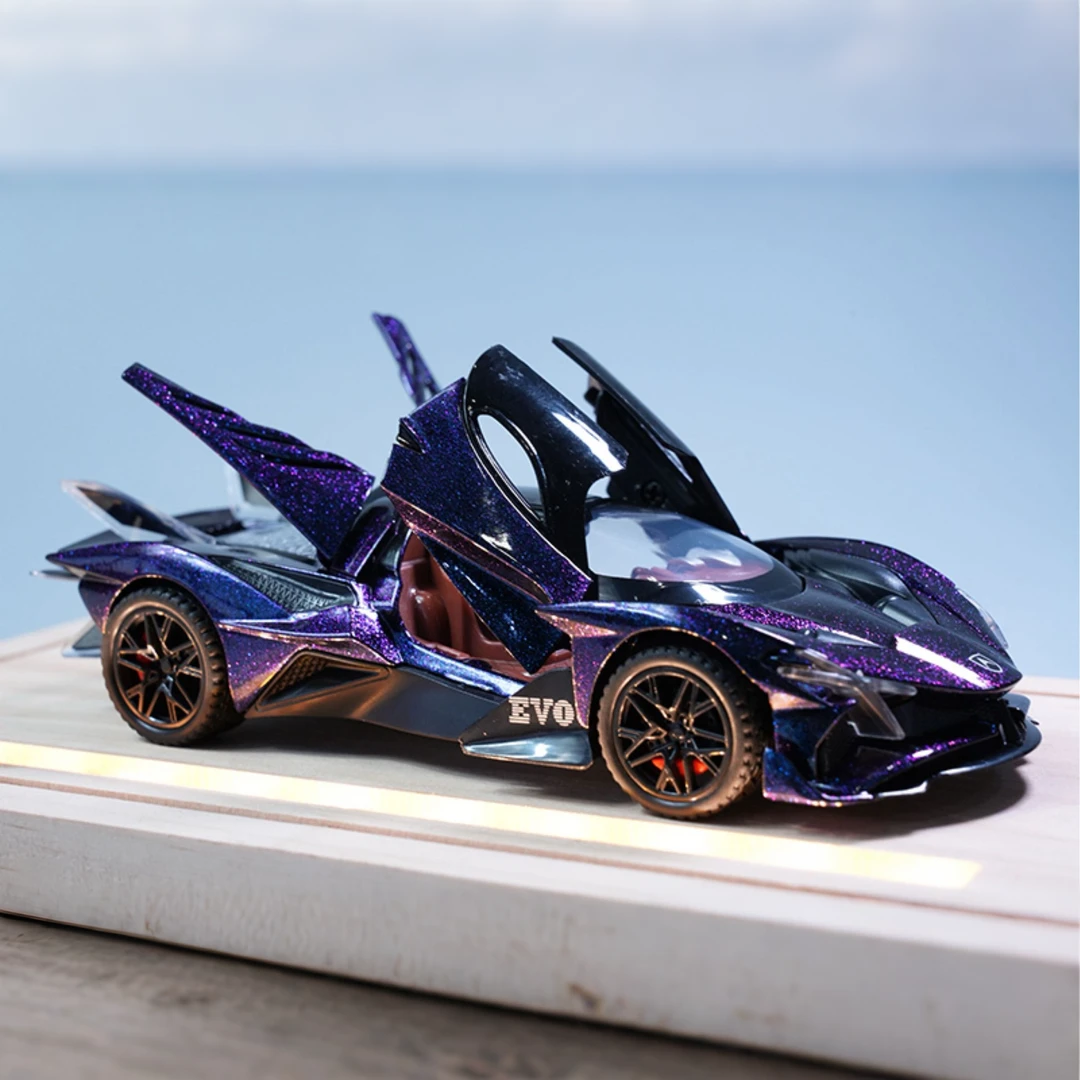 EVO合金车汽车模型超跑仿真高档收藏摆件礼物声光