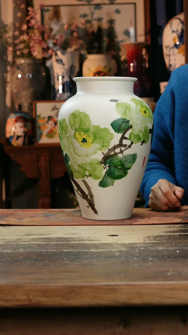 【闪购商品】瓷片景德镇纯手工釉下彩精品花瓶