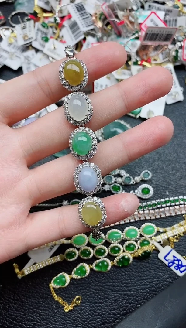 银S925镶嵌戒指翡翠1