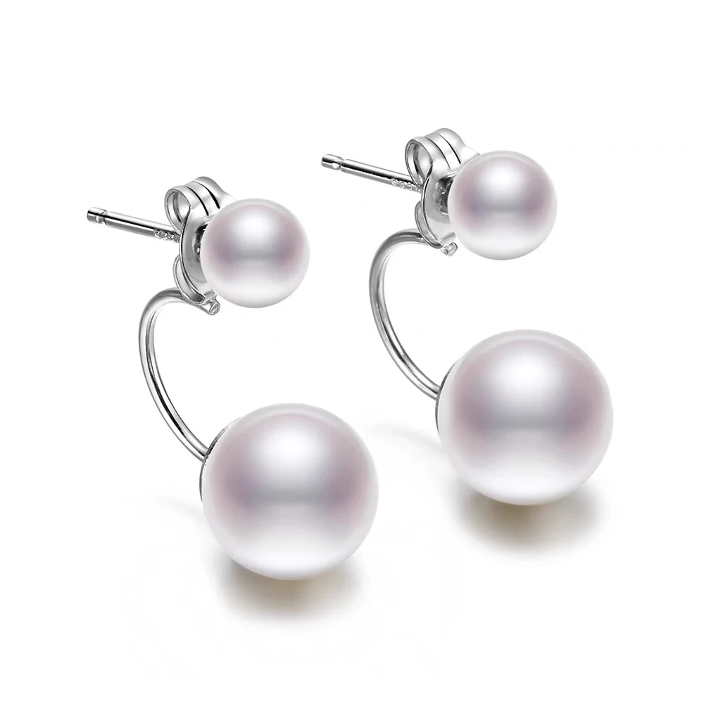 欢【宋慧乔同款】淡水无核珍珠合金耳饰百搭经典轻奢 DEH01197