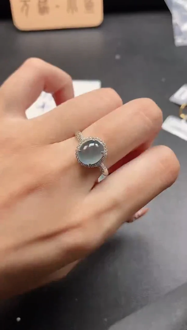 银S925镶嵌戒指翡翠51511