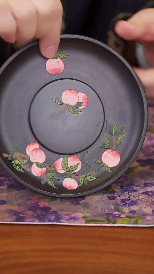 茶壶紫砂桃子杯垫