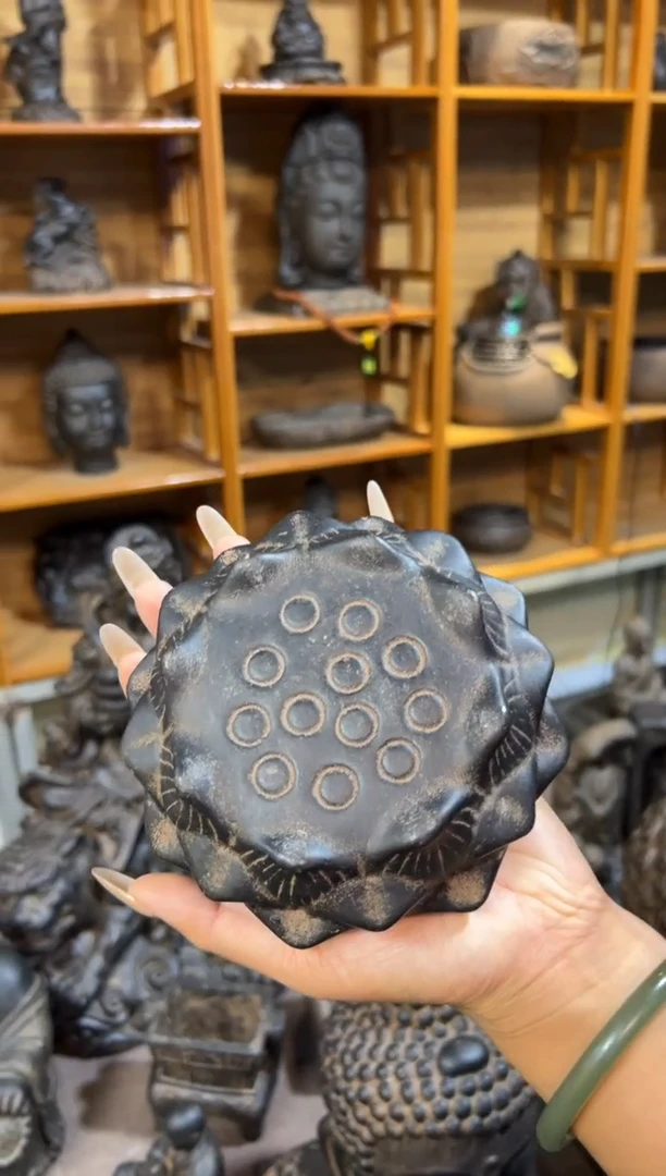 陶土【火山泥】莲蓬实心底座