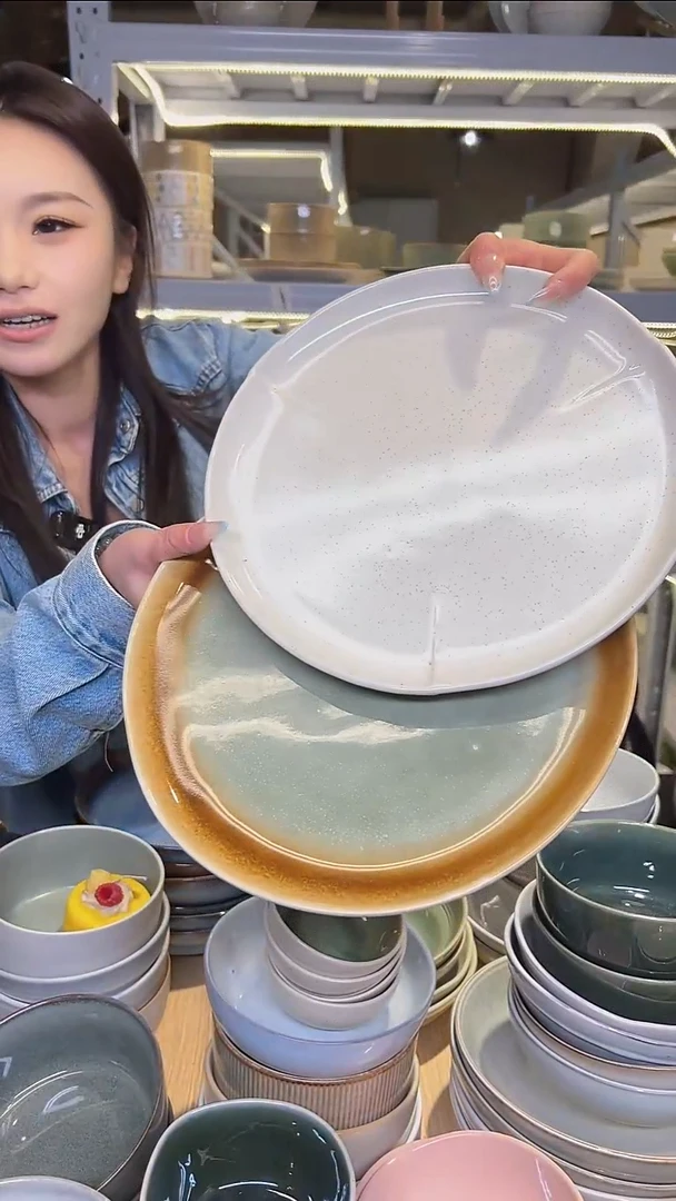 瓷202外贸尾货高温釉下彩陶瓷餐具默认微瑕