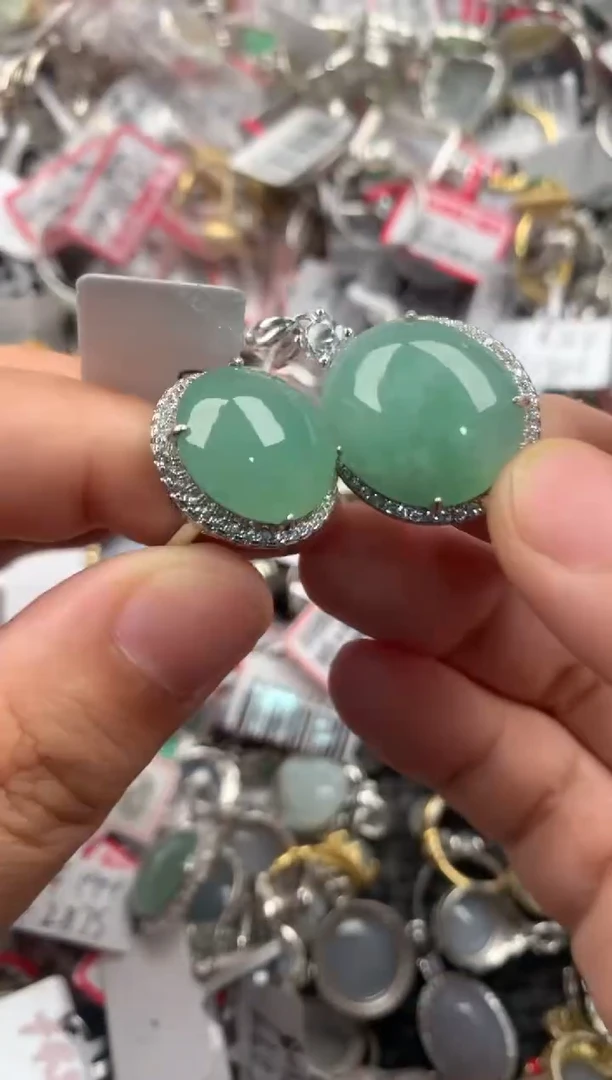 银S925镶嵌戒指翡翠111111  5