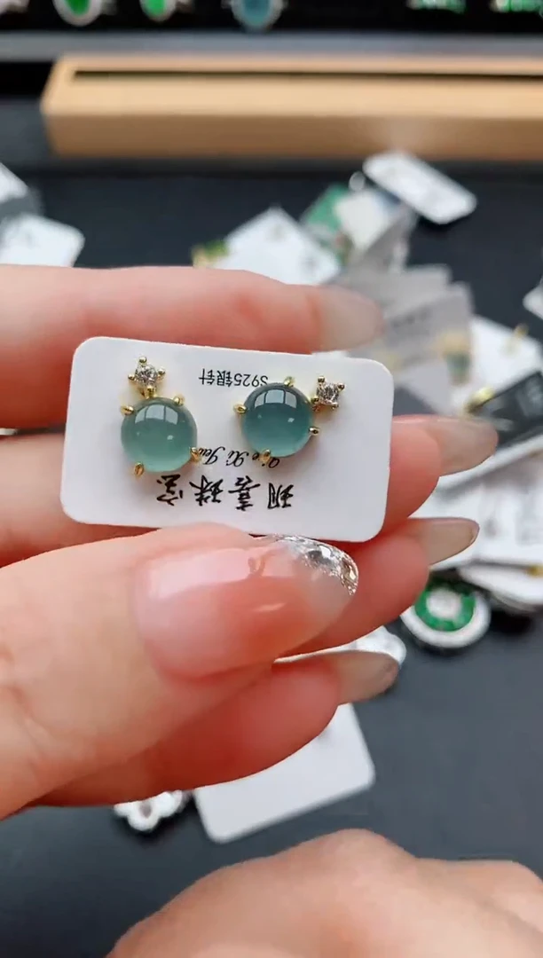 银S925镶嵌戒指翡翠1