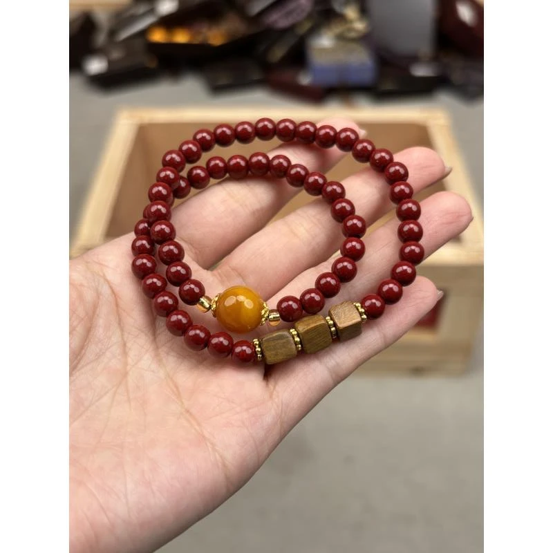 含辰砂工艺品S0110 朱砂手串无礼盒
