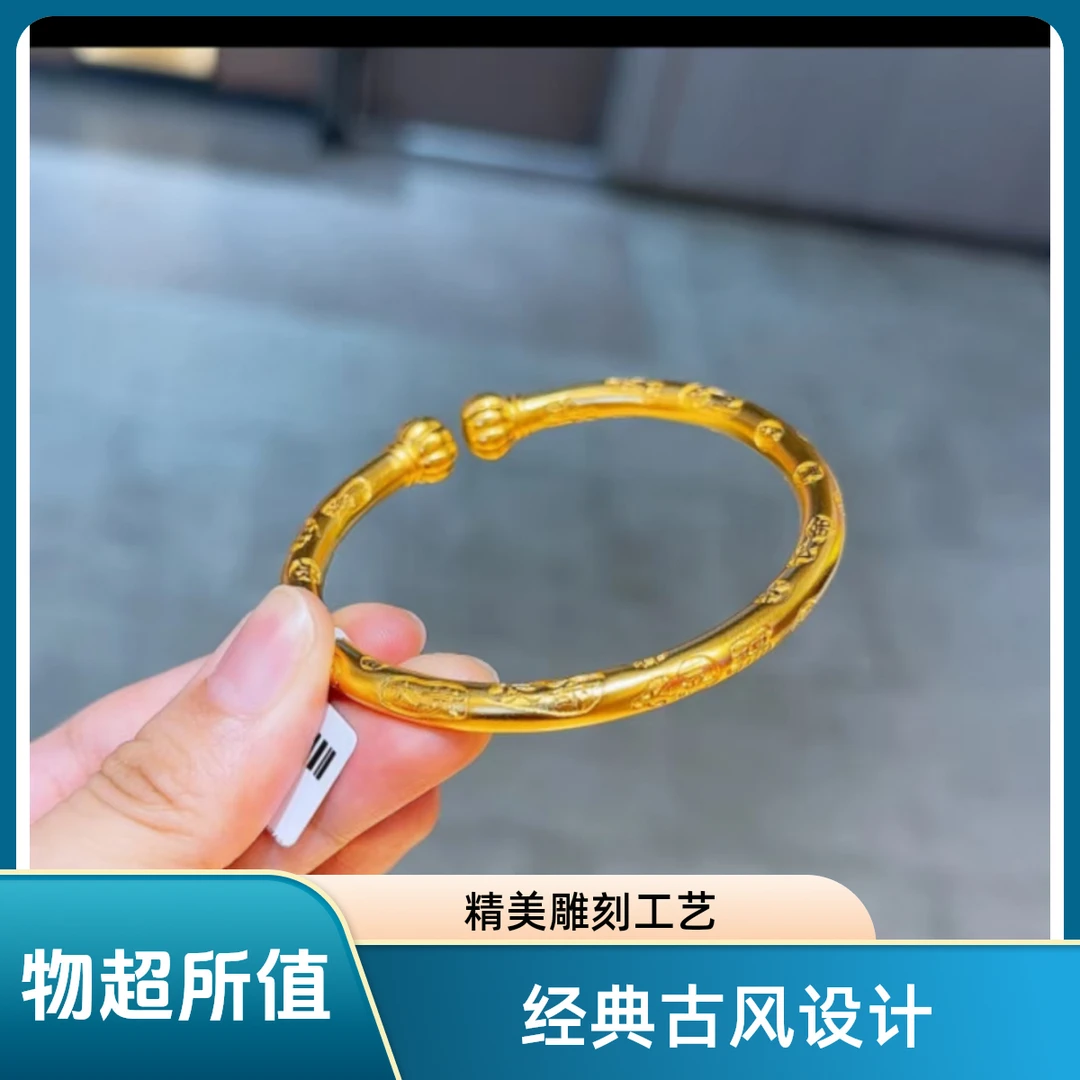 足银手镯 传承吉言南瓜手镯时尚送礼女款女款手工气质百搭