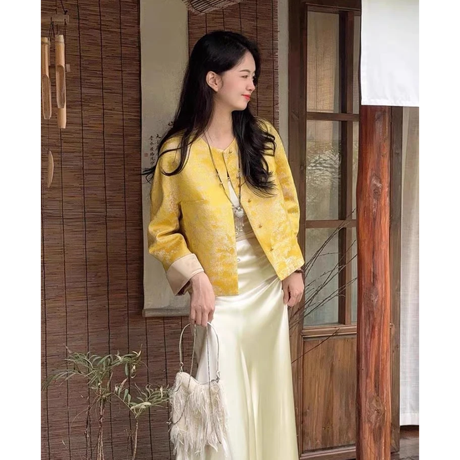 2025欧若风春季新款圆领宽松唐装复古国风新中式上衣