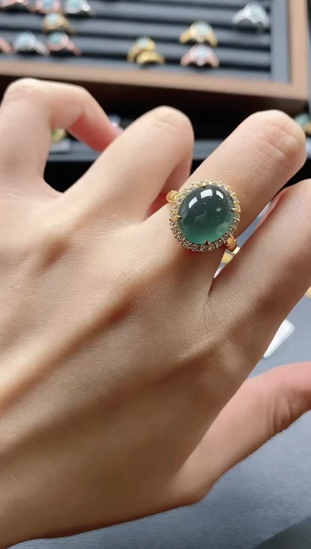 【闪购商品】翡翠戒指银S925镶嵌51151