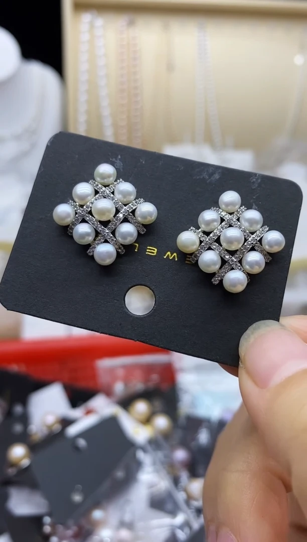 未镶嵌耳饰淡水珍珠耳钉