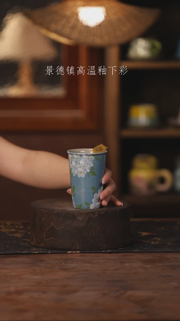 陶瓷景德镇高温釉下手绘陶瓷034