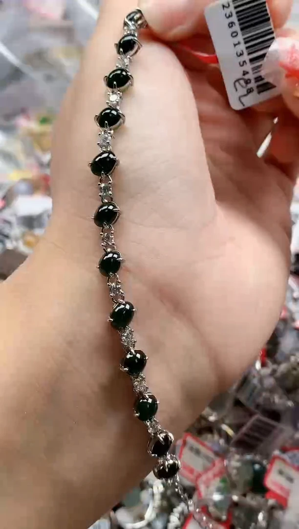 银S925镶嵌戒指翡翠天然A货缅甸翡翠