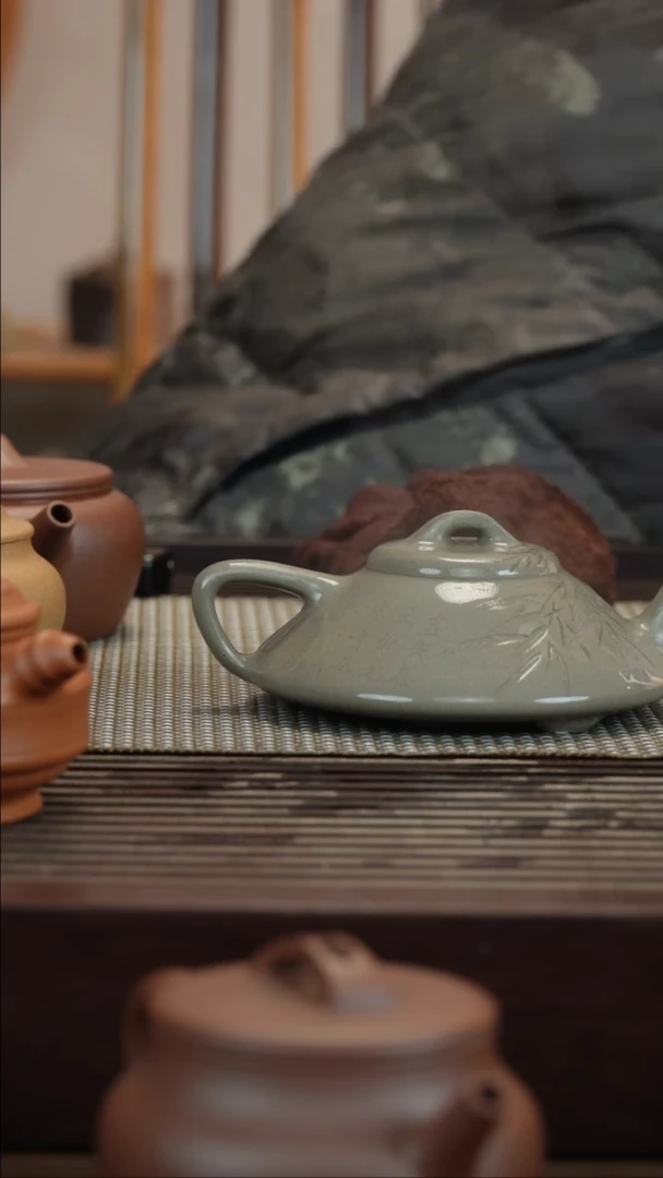 【闪购商品】紫砂茶壶*青段刻绘合瓢150CC半手工微瑕