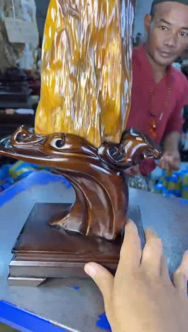 未镶嵌摆件硅化玉11