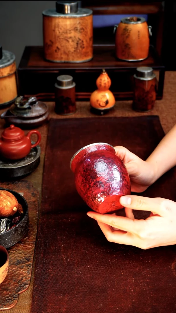 6512紫铜包锡口茶渣碗