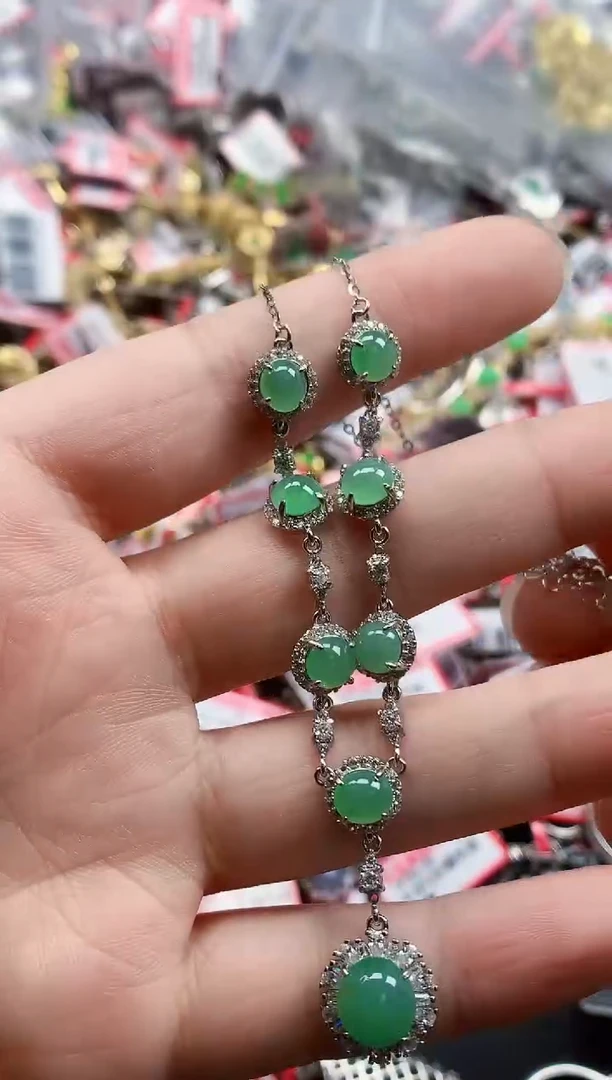 银S925镶嵌戒指翡翠天然A货缅甸翡翠