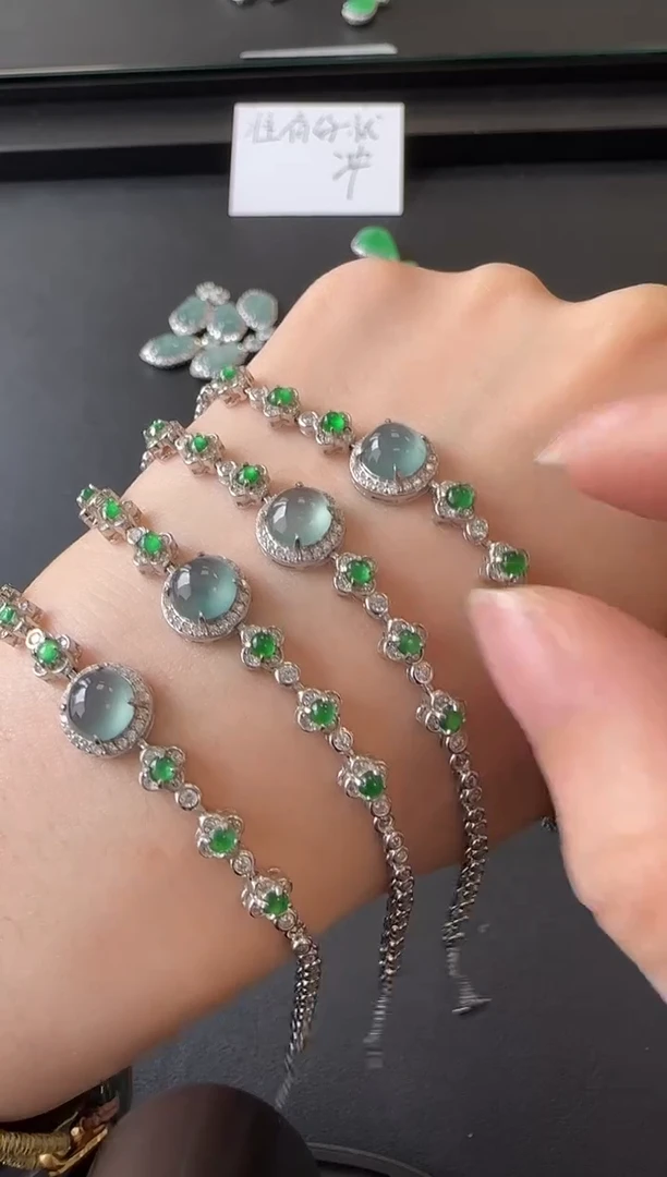 【闪购商品】翡翠手链银S925镶嵌多样性发其一没有鉴赏期