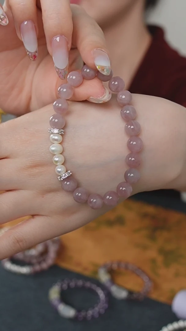 【闪购商品】水晶手链未镶嵌紫马粉LY1324