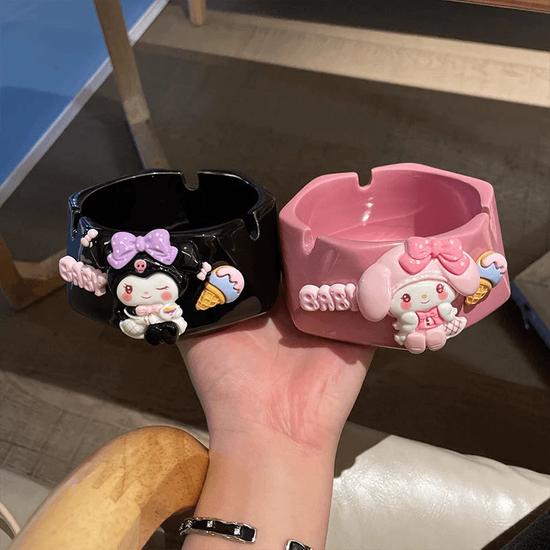 卡通烟灰缸陶瓷三丽鸥创意家用个性客厅卧室高级ins可爱时尚新款