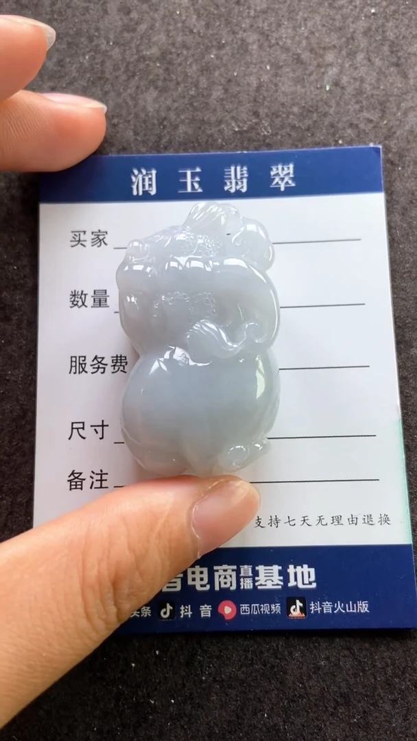 翡翠未镶嵌颈饰多人霸王貔貅