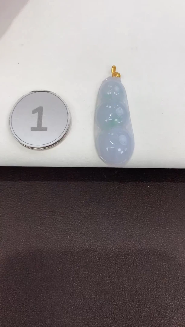 颈饰18K金镶嵌翡翠天然缅甸A货翡翠