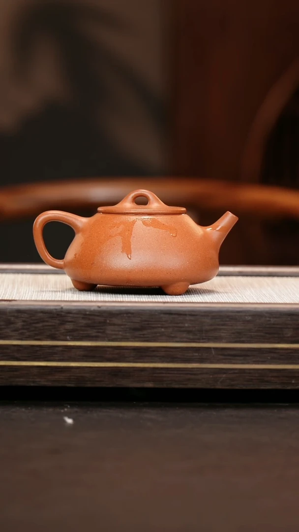 茶壶紫砂金*生红泥 石瓢 全手工