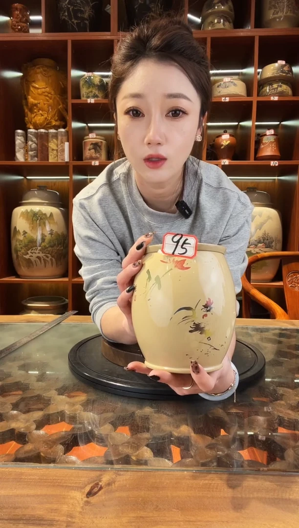 罐李旭泽作品白泥小茶罐@95