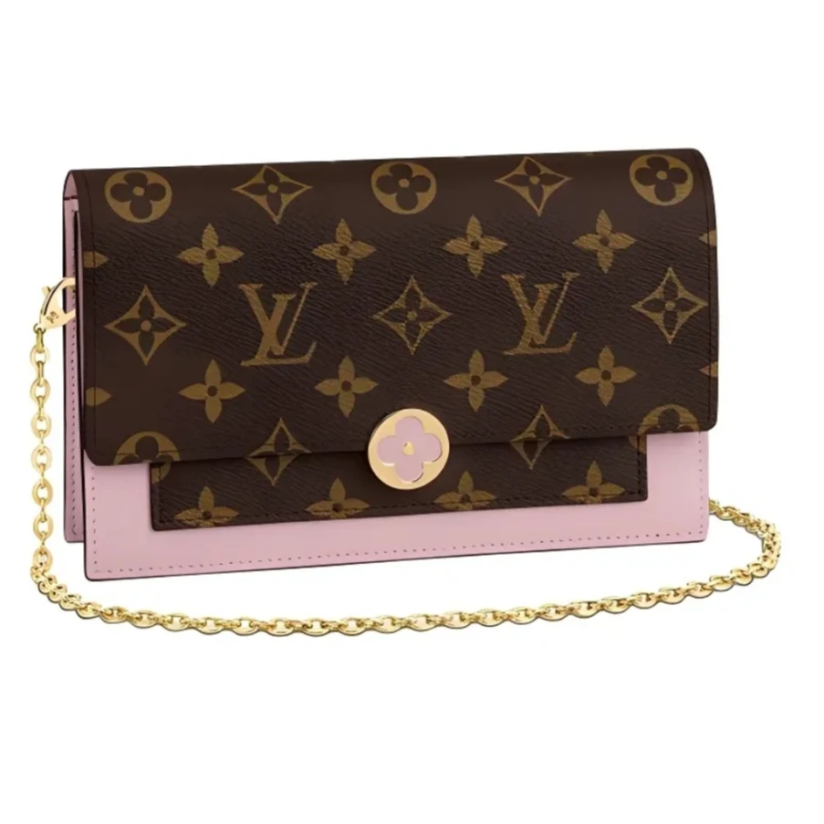 95新 LouisVuitton/路易威登 粉拼小花woc