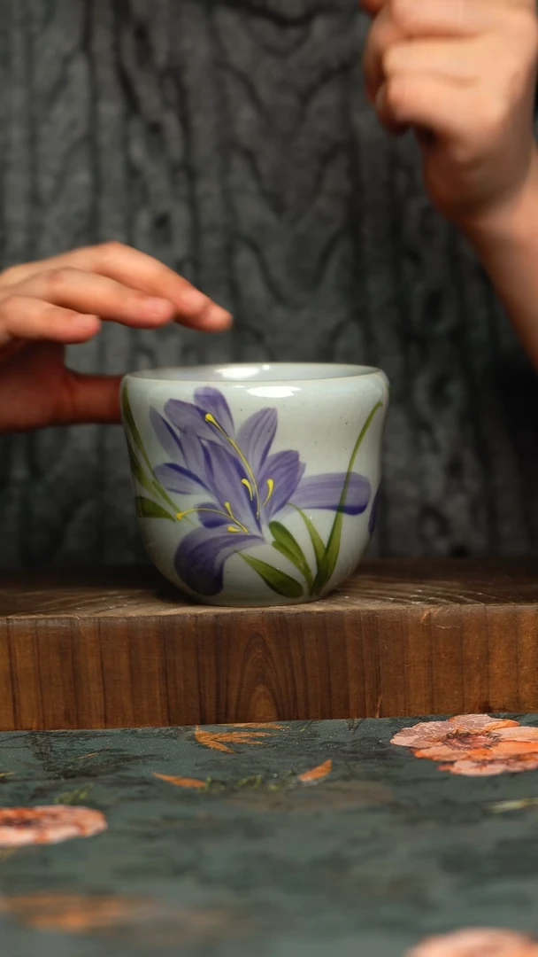 杯釉下彩手工手绘同款陶器