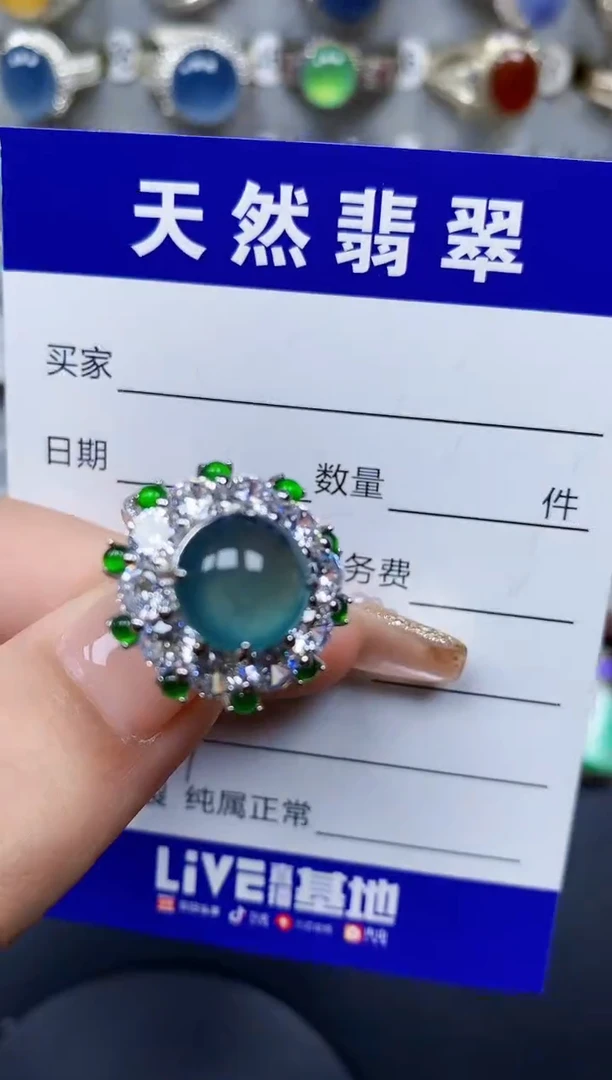 翡翠戒指银S925镶嵌137