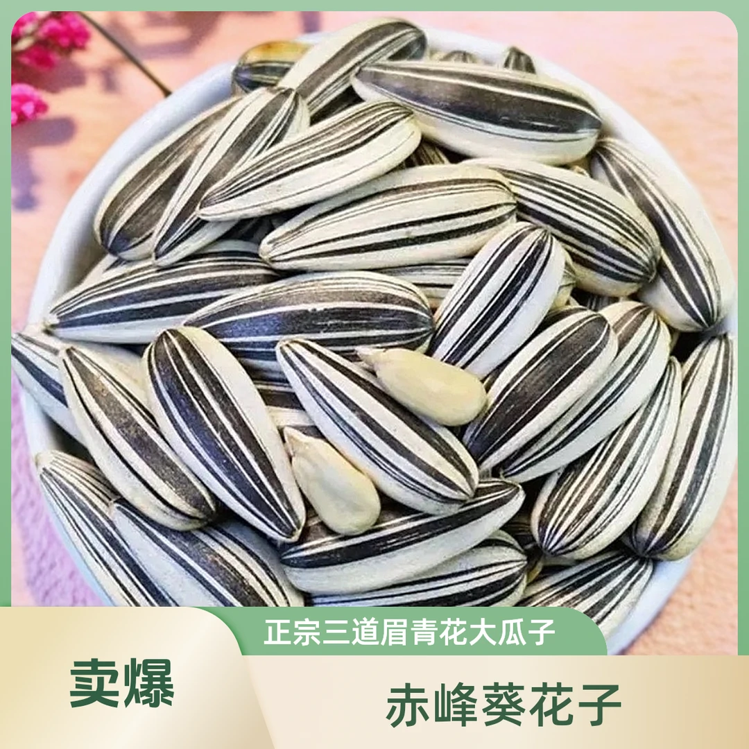 【熟】正宗赤峰三道眉青花葵花子原味五香味现炒制葵花瓜子1斤装