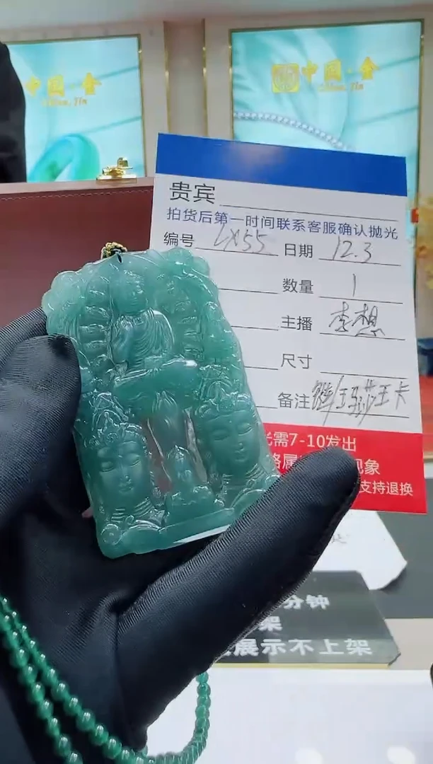 未镶嵌定制翡翠LX55翡翠吊坠赠珠链-多样性发其一