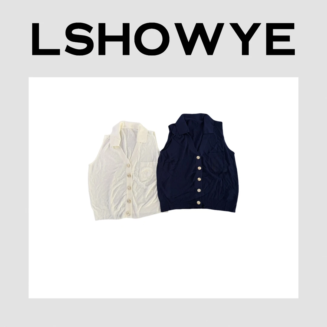 LSHOWYE｜翻领V领小开衫背心 5510