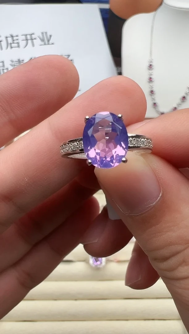 银S925镶嵌戒指紫晶20