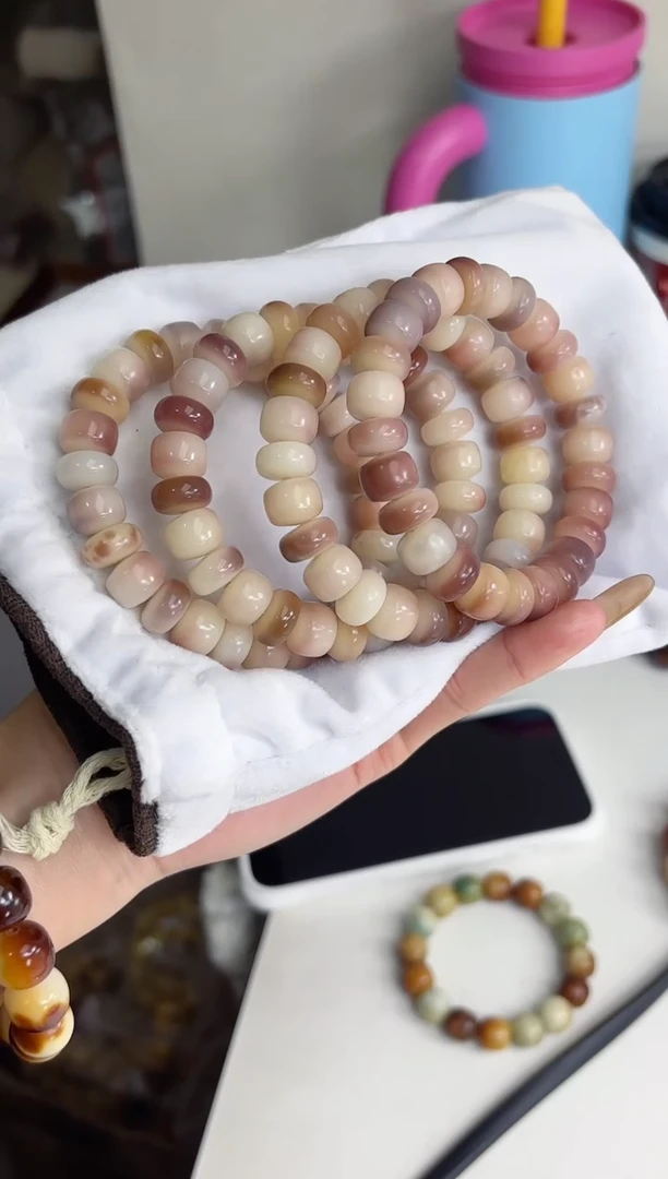 手串菩提根/象牙果沐p48紫美人花仙子玉化药片7*12mm手串