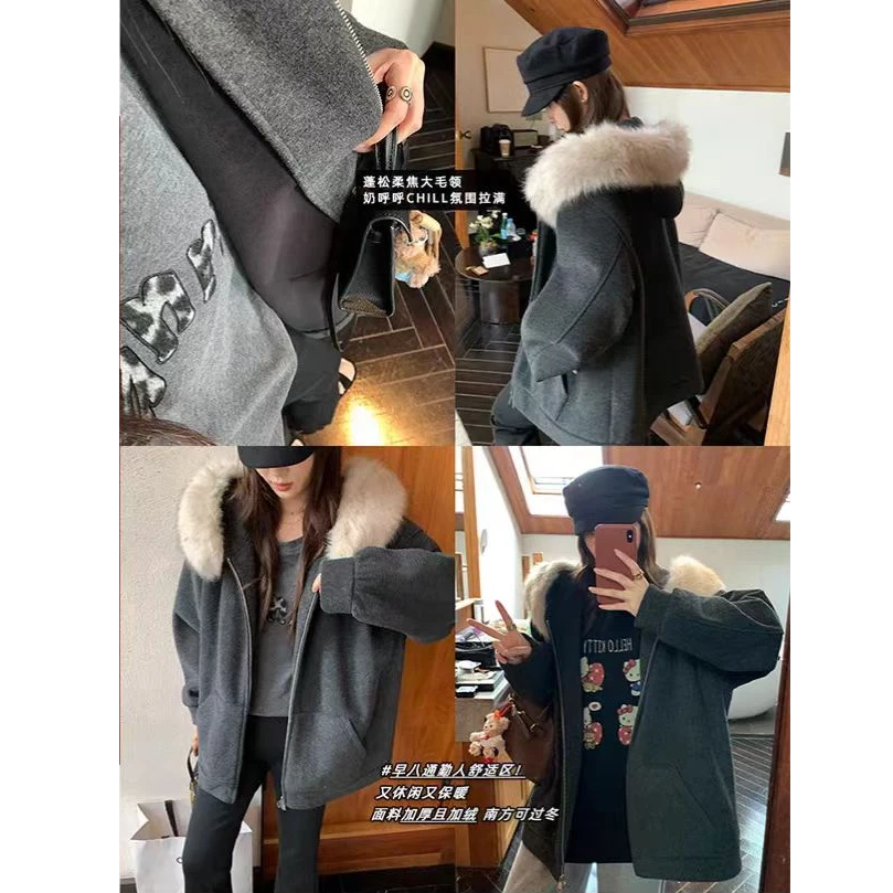 【NAZ微胖高端定制】百搭显瘦卫衣毛领外套